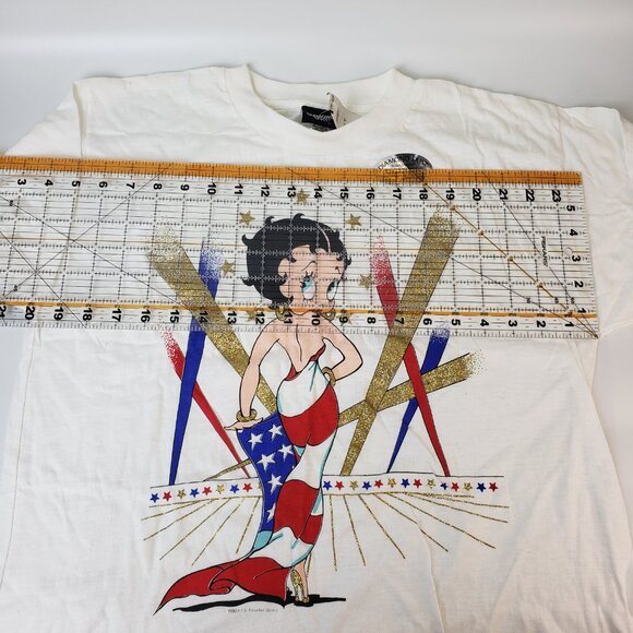 Diamond Dust Betty Boop Vtg 90s Dated 1990 Glam Chick TULTEX T Shirt L MADE USA - Picture 5 of 5